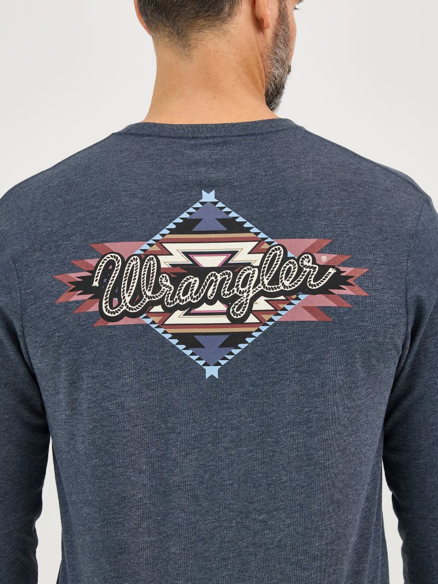 'Aztec Logo' Long Sleeve Men's T-Shirt by Wrangler®