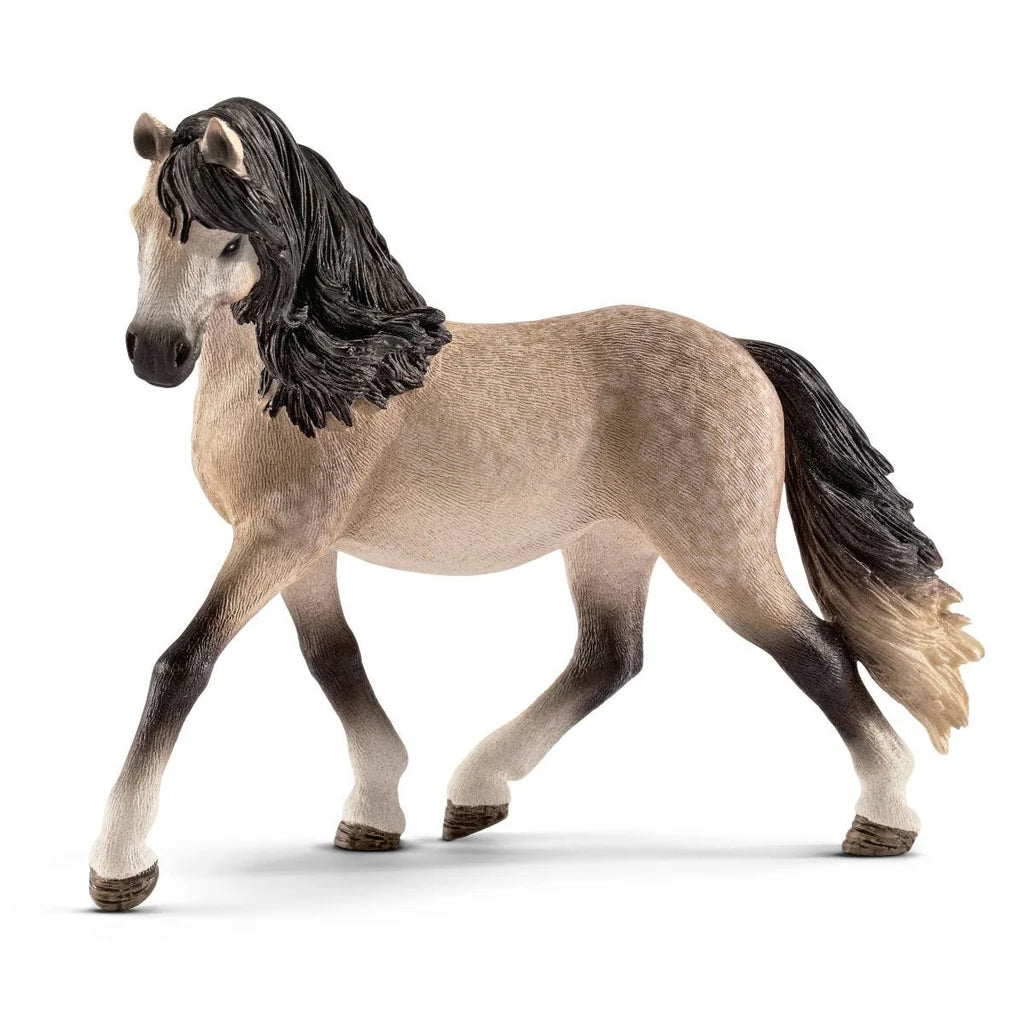 Schleich Model horse figurine with a long black mane on a white background