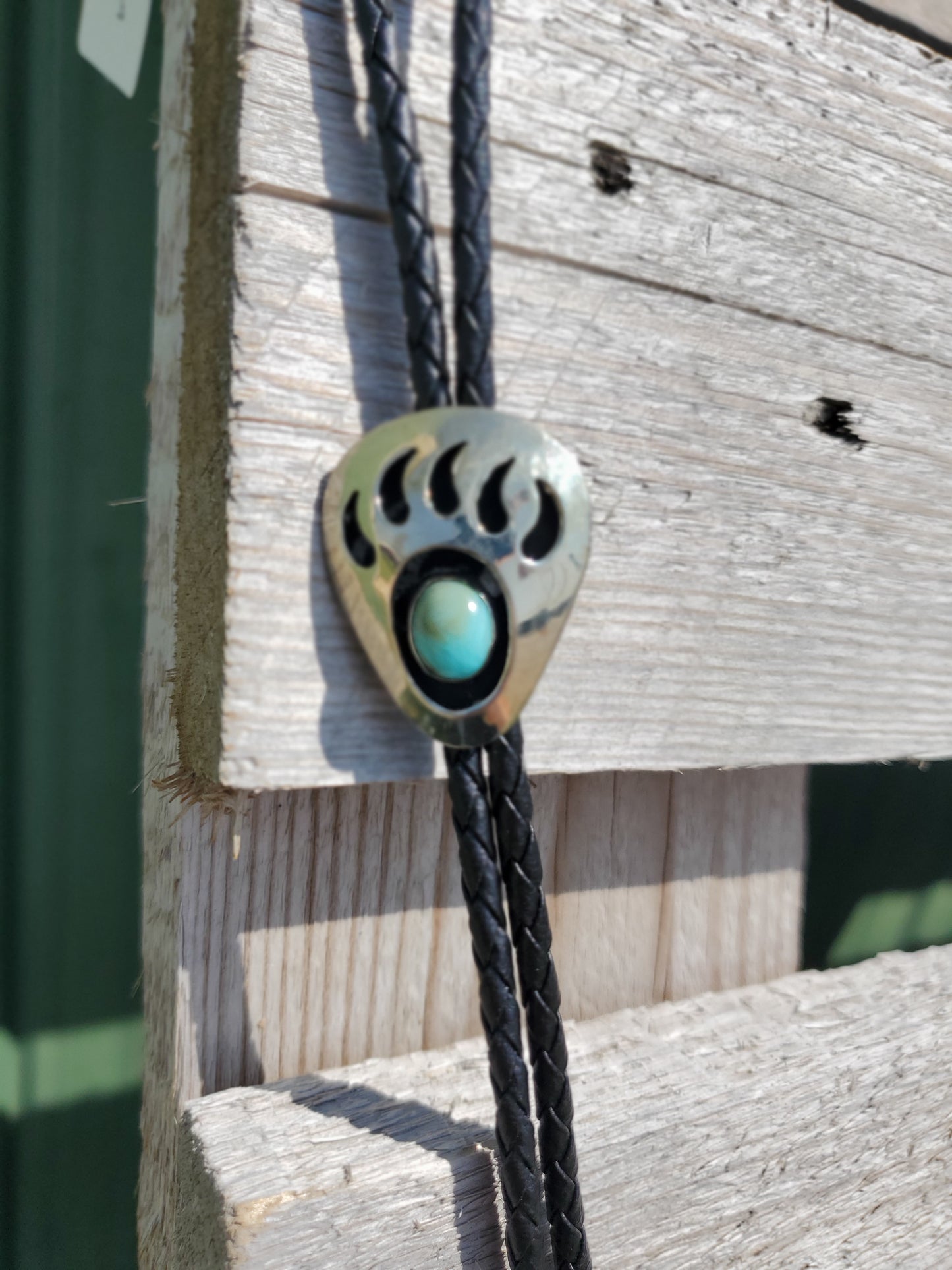 Teal Bear Claw Bolo Tie