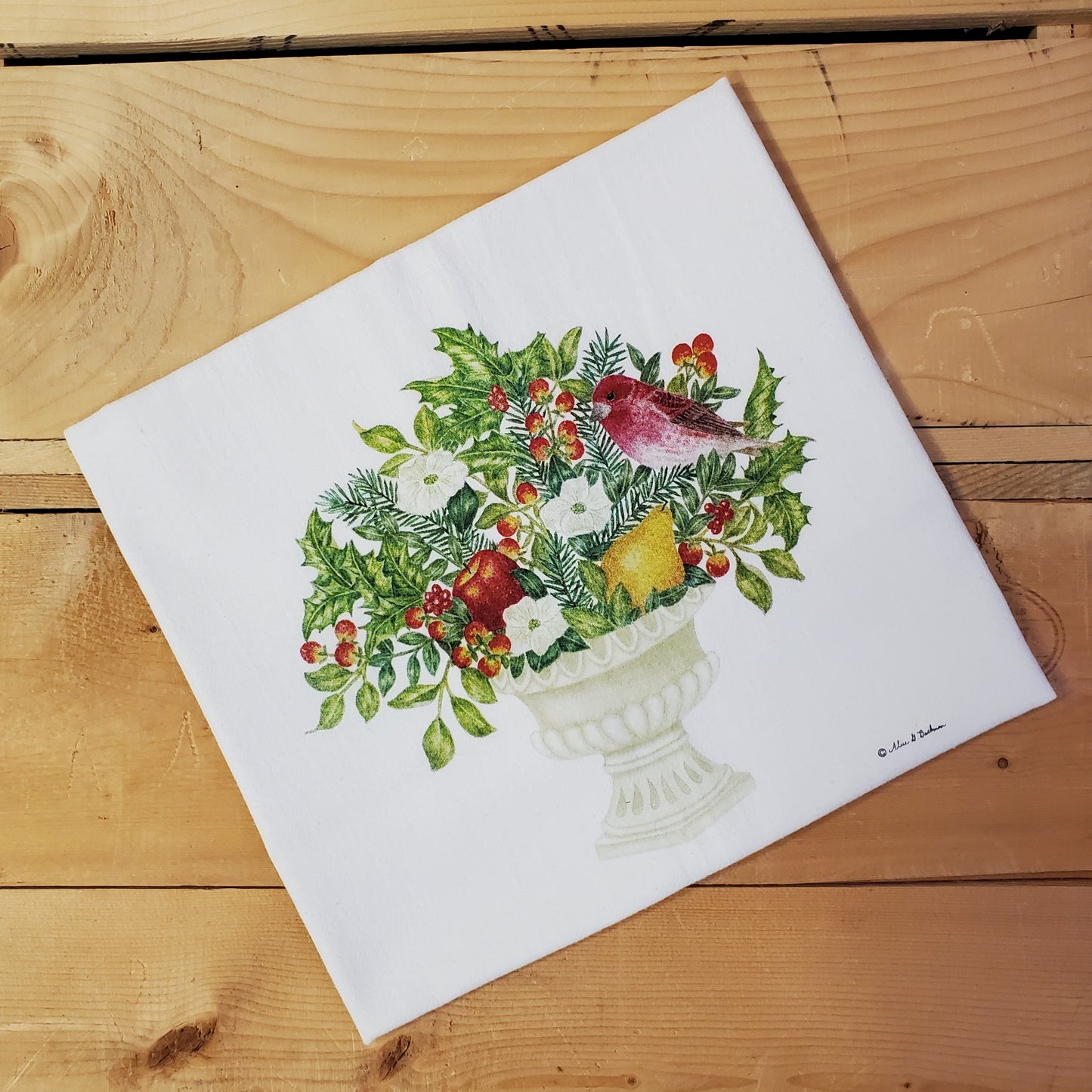 Christmas Flour Sack Kitchen Towel by Alice's Cottage®