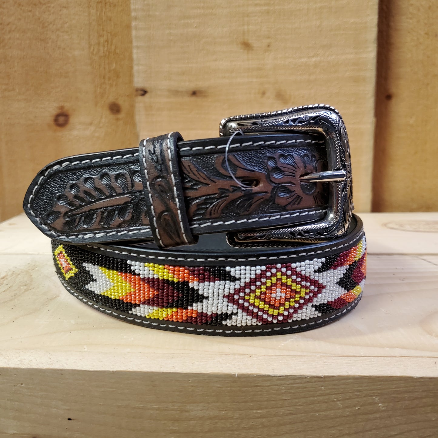 Black Beaded Men's Belt by Nocona®