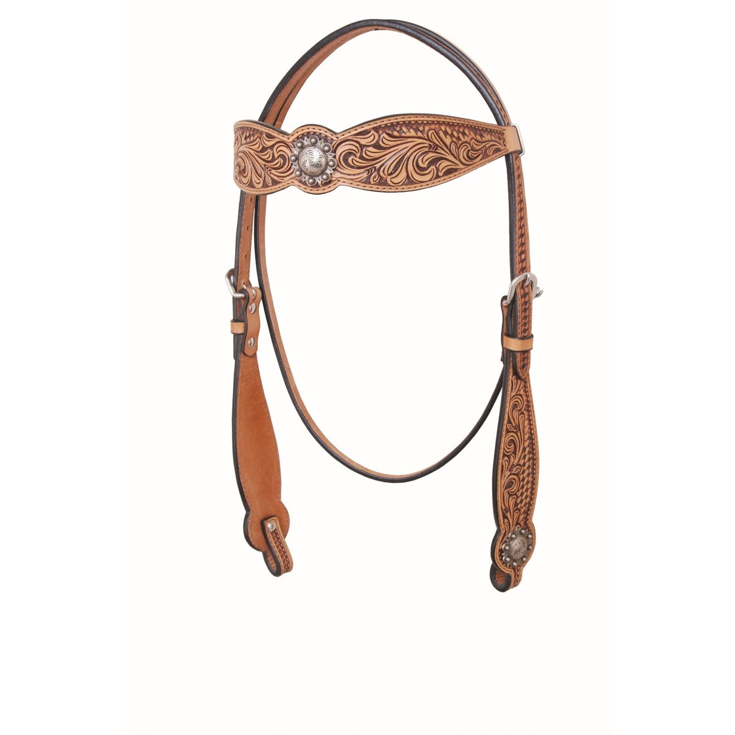 Country Legend™ Floral & Basket Brow Band Headstall by Western Rawhide®