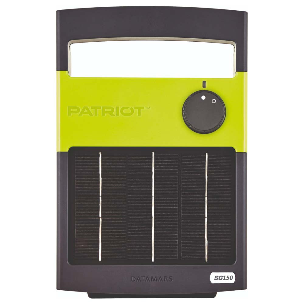 Solar power station with 'Patriot' branding on a white background