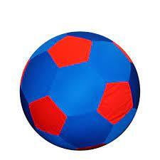a blue and red soccer ball