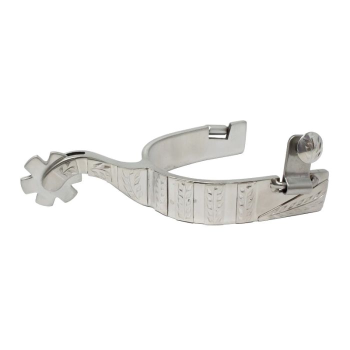Silver spur on a white background
