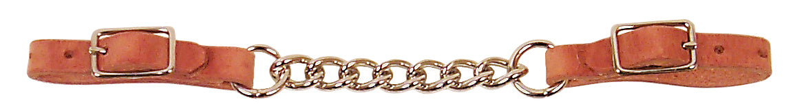 Professional's Choice leather curb strap with chain on a white background
