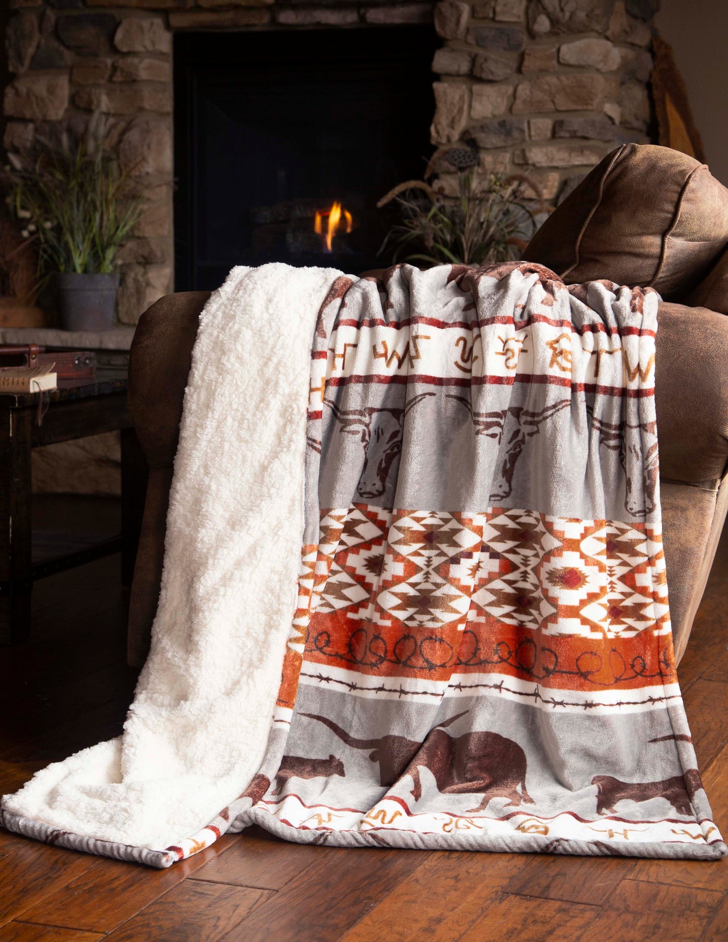 'Longhorn' Fleece Throw by Carsten's Inc.®