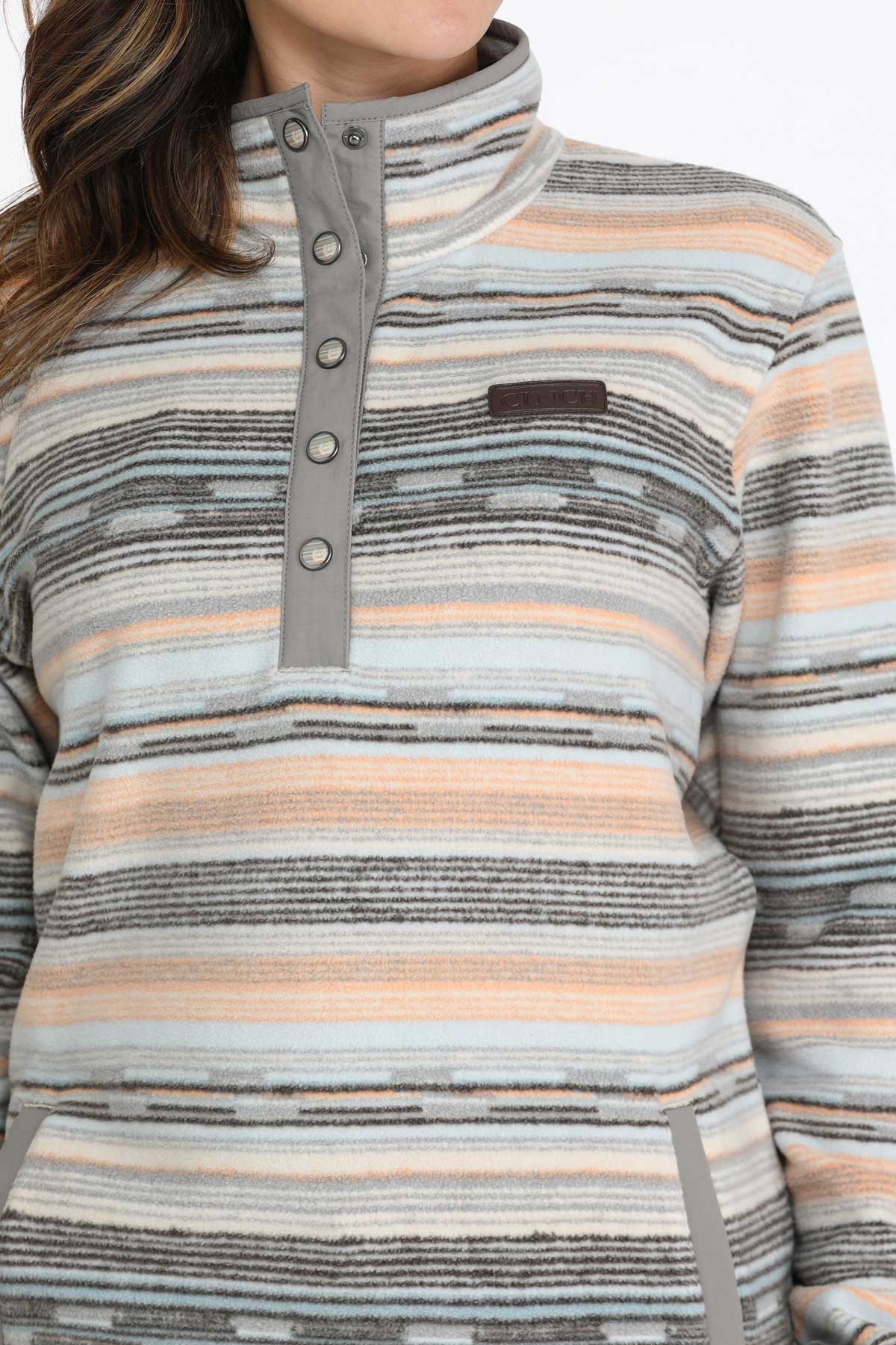 Grey & Peach Polar Fleece Women's Sweater by Cinch®