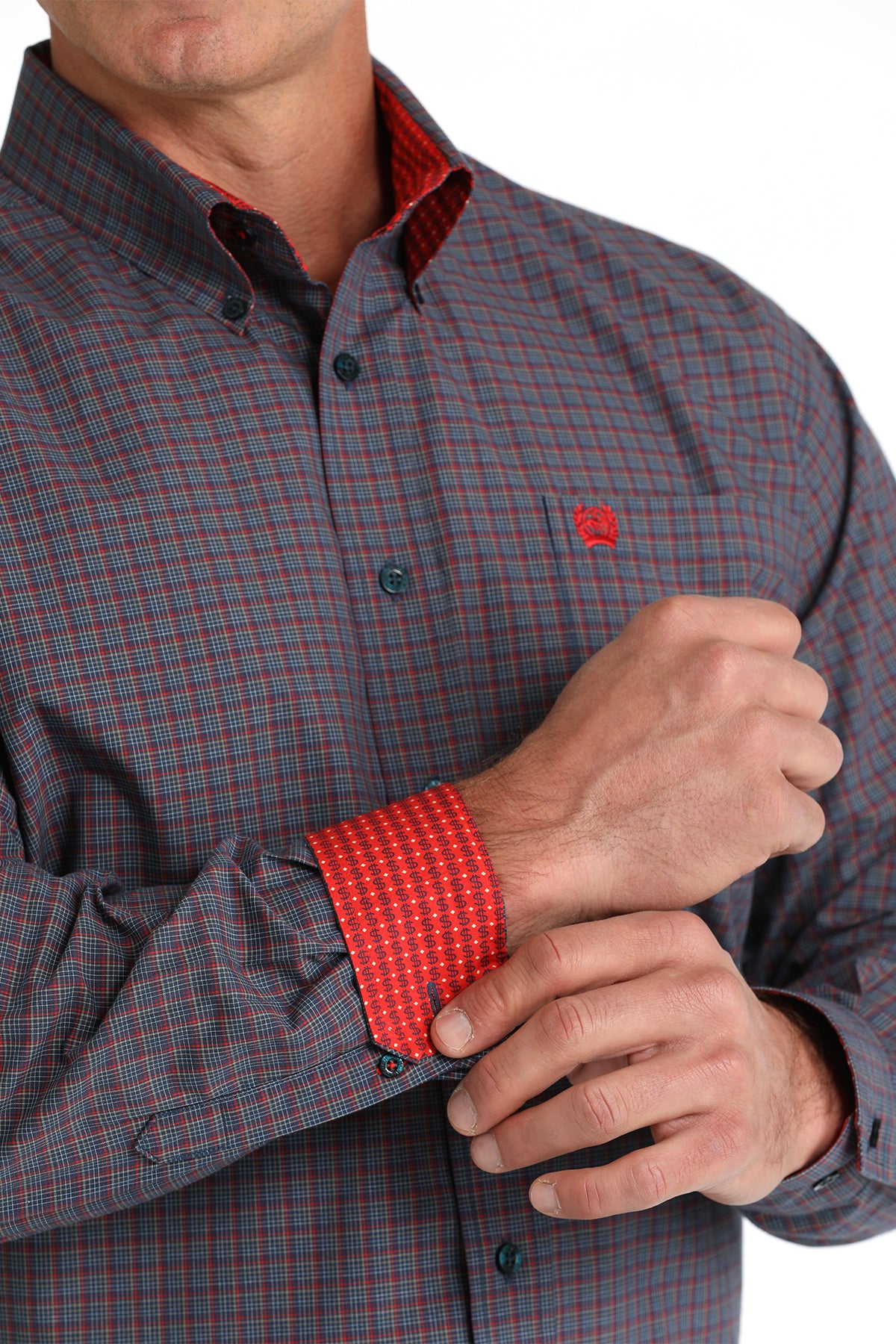 Navy Plaid Classic Fit Men's Shirt by Cinch®