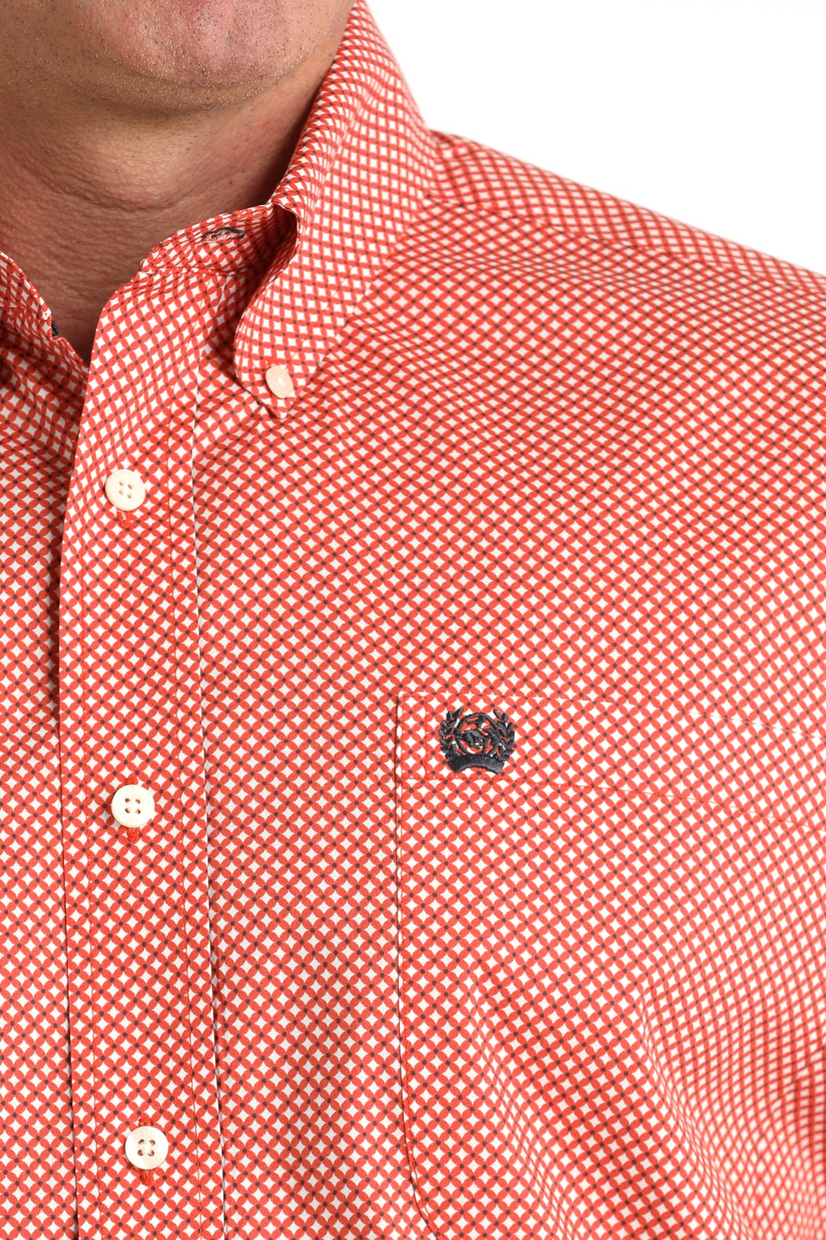 Red Geo Print Stretch Classic Fit Men's Shirt by Cinch®