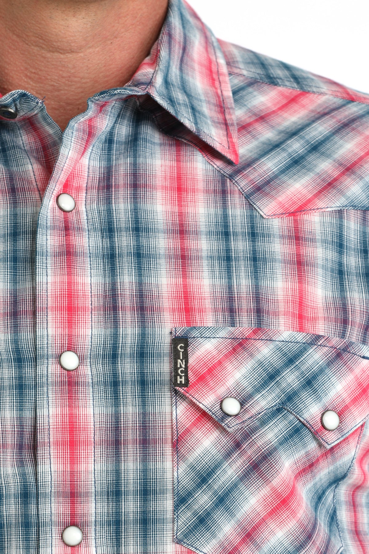 Pink Plaid Modern Fit Men's Shirt by Cinch®