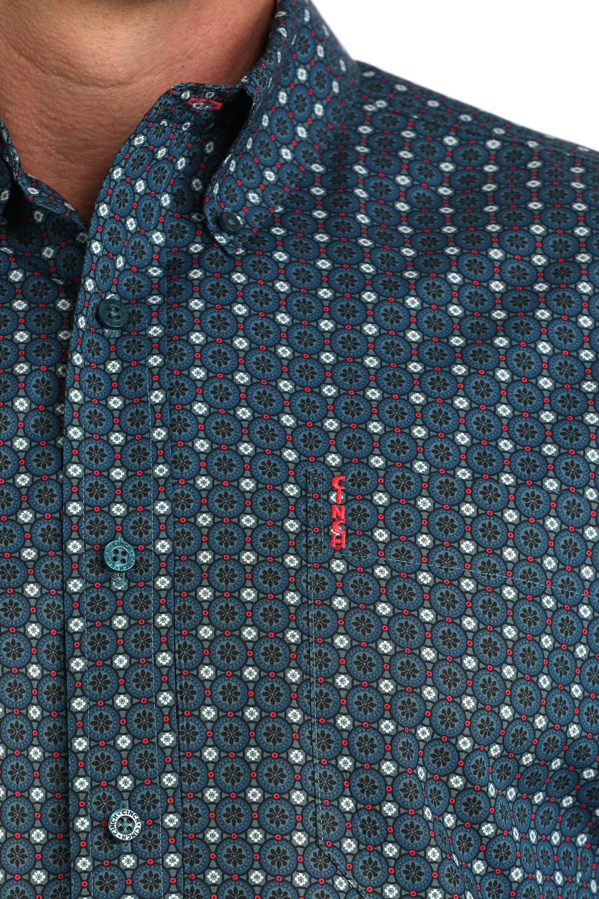 Blue & Pink Geoprint Modern Fit Men's Shirt by Cinch®