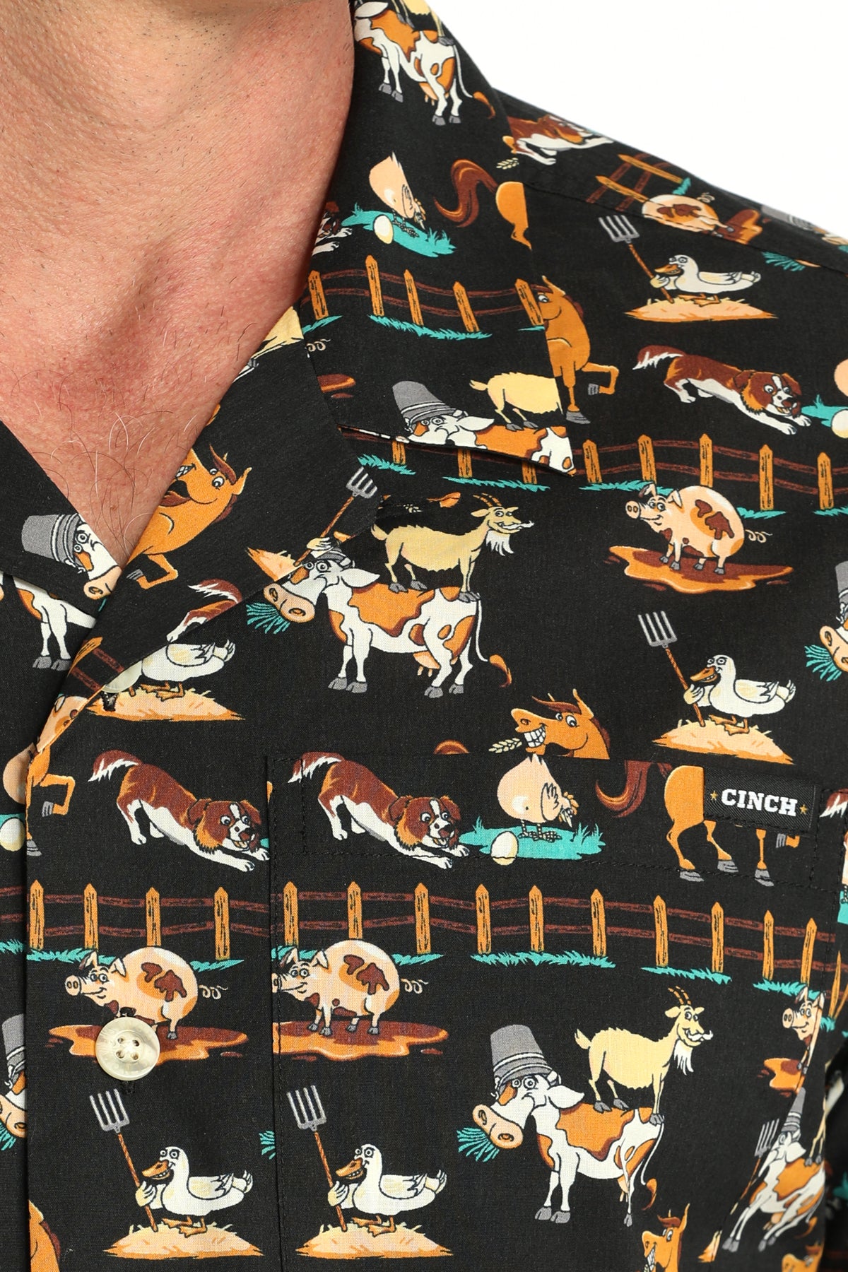 *Match Boy's* 'Farmyard' Aloha Short Sleeve Men's Shirt by Cinch®