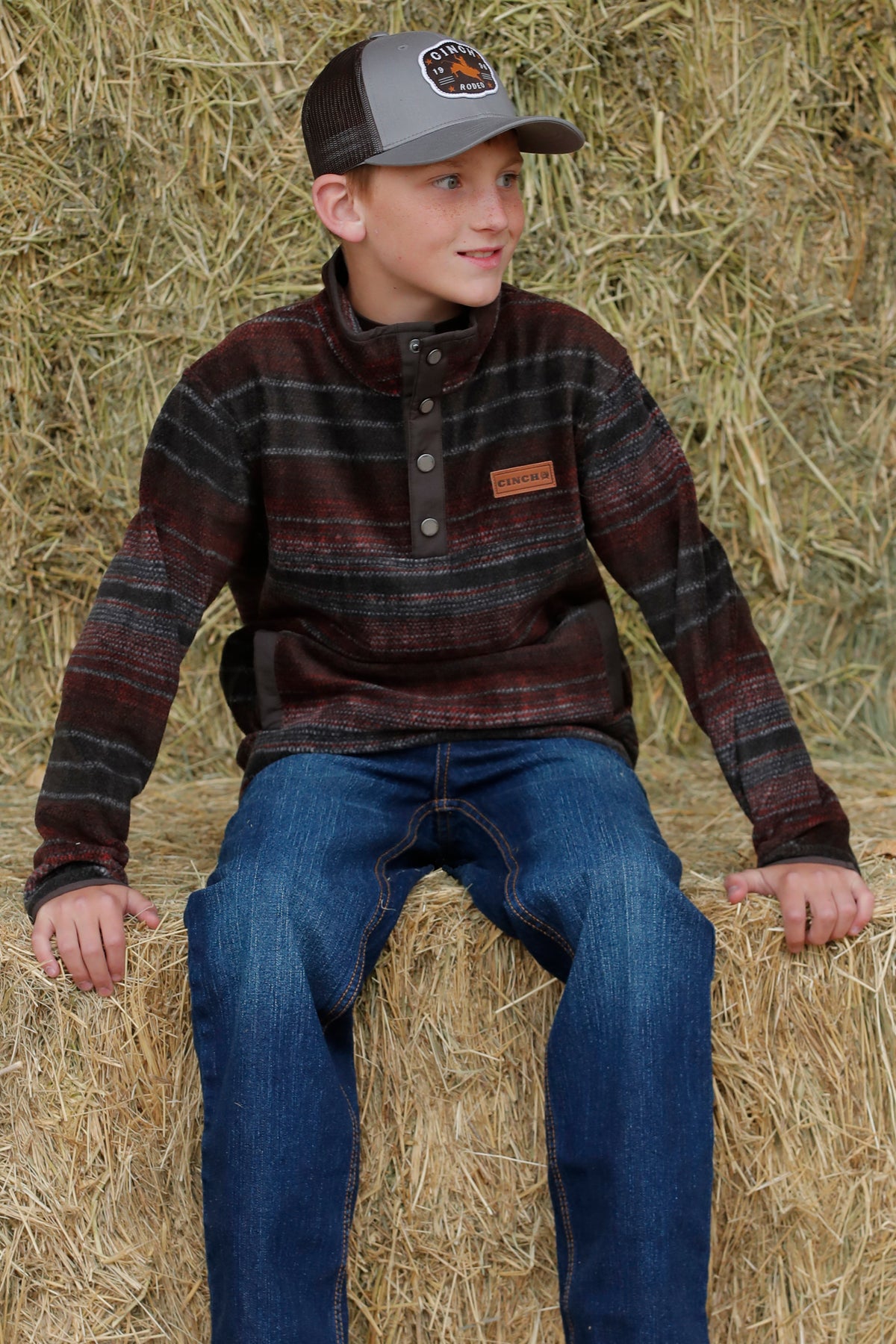 Brown Fleece Pullover Boy's Sweater by Cinch®