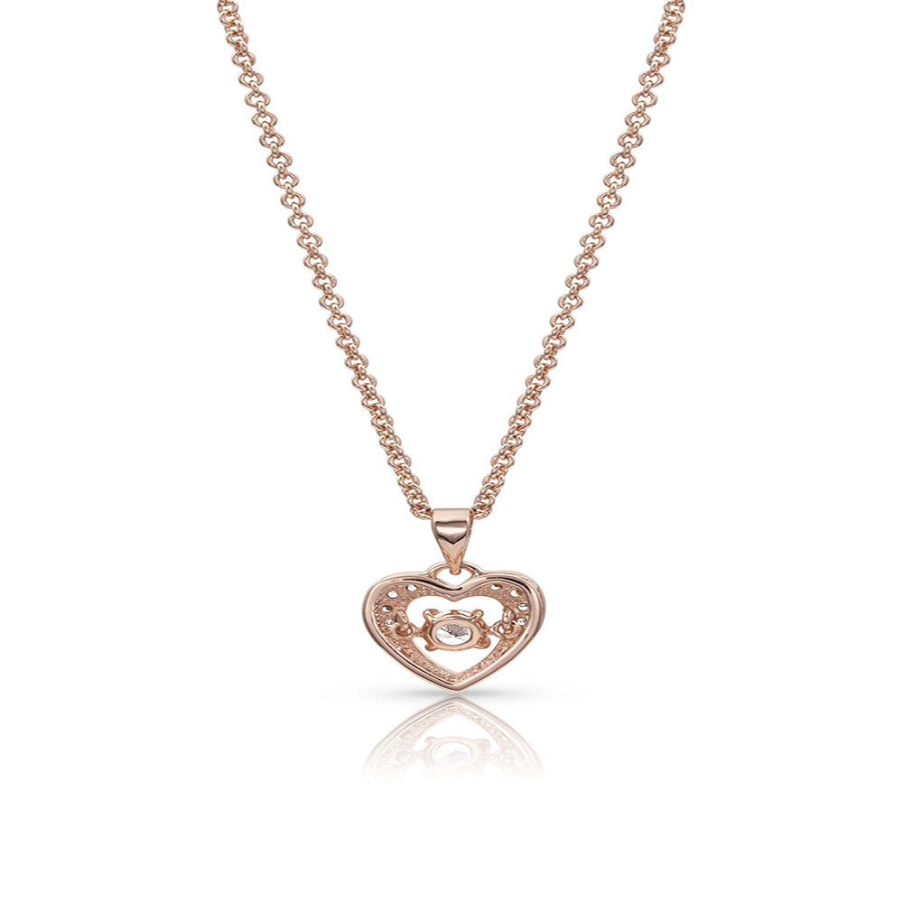 Rose Gold Dancing Heart Necklace by Montana Silversmiths®