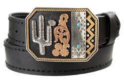 Southwest Buckle Black Women's Belt by Nocona®