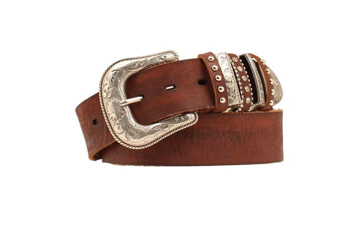 Brown Stacked Keeper Women's Belt by Nocona®