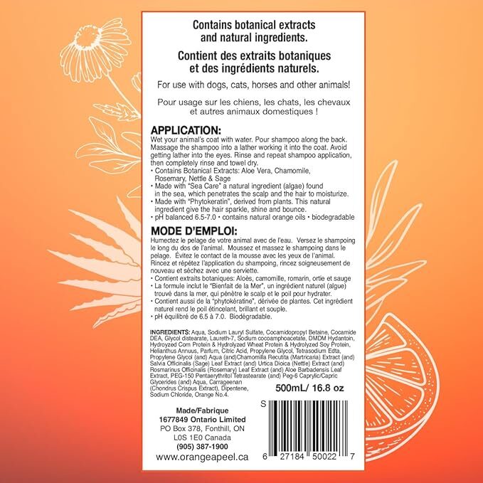 Orange Apeel® 3 in 1 Deodorizer Pet Shampoo and Conditioner