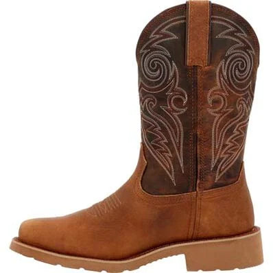 Men's Rocky Monocrepe Unlined Pull-On Western Boot-Brown