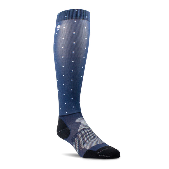 Slim Polka Dot Printed Performance Boot Socks by AriatTEK®