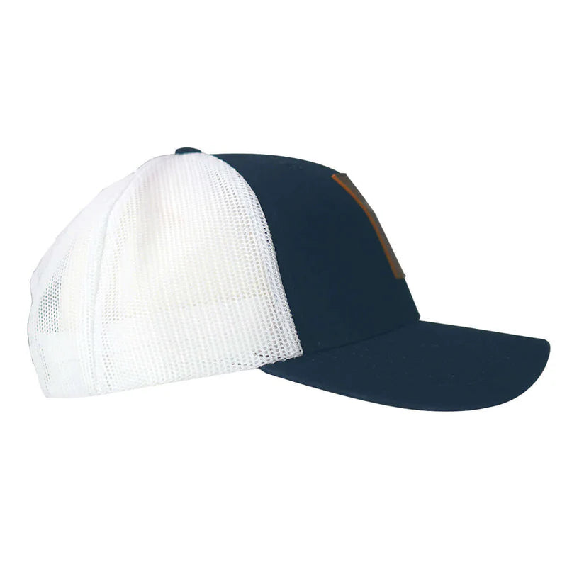 Navy Leather Cross Cap by Kerusso®