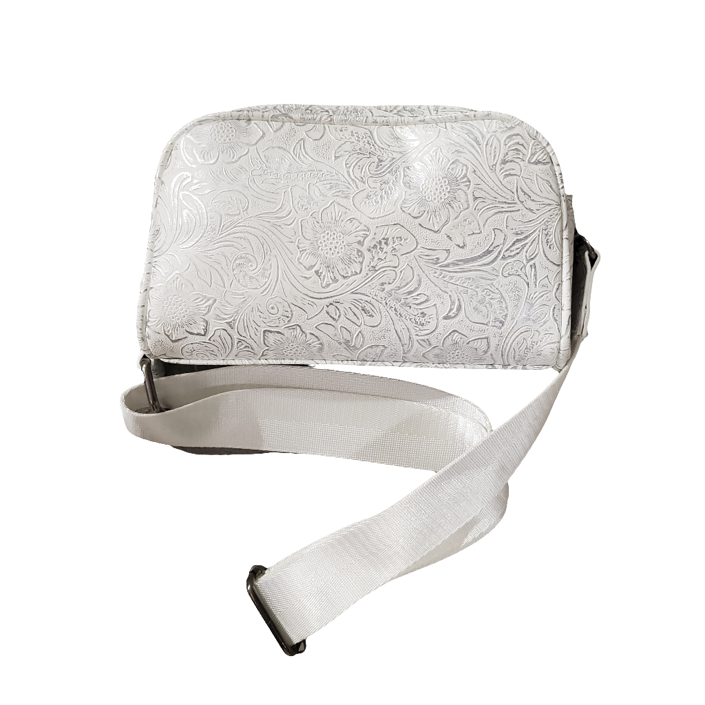 Pearl White Tooled Belt Bag by Nocona®