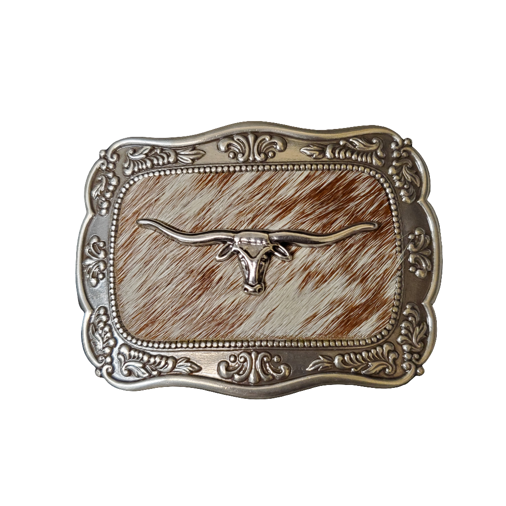 Cowhide Longhorn Belt Buckle by Blazin Roxx®