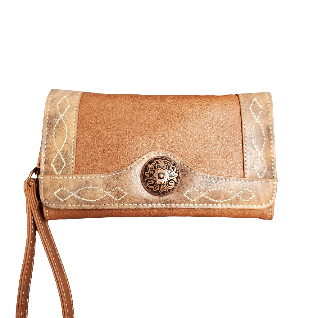 'Ivy' Brown Tri-Fold Women's Wallet by Nocona®