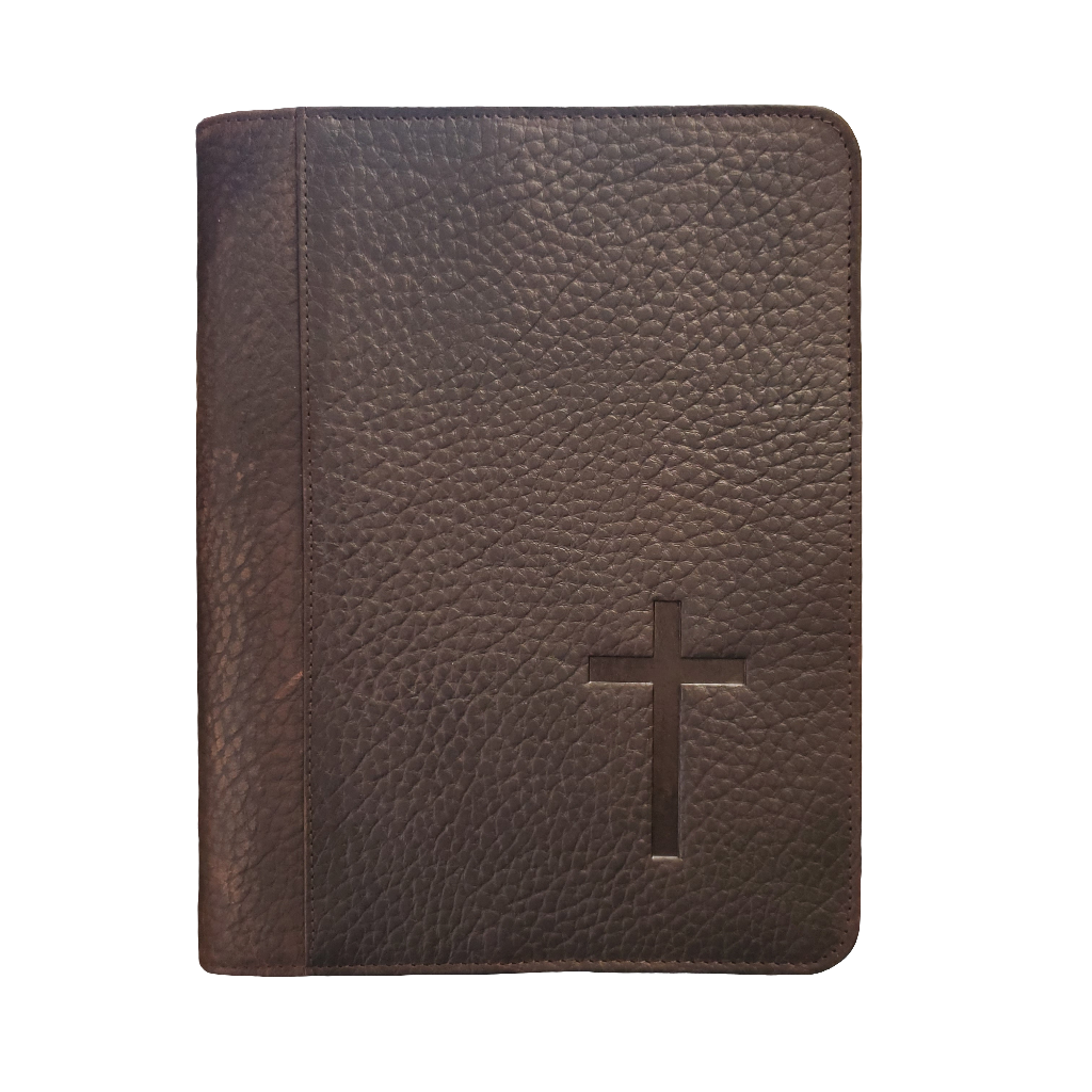 Pebble Top Grain Chocolate Cowboy Bible Cover by Nocona®