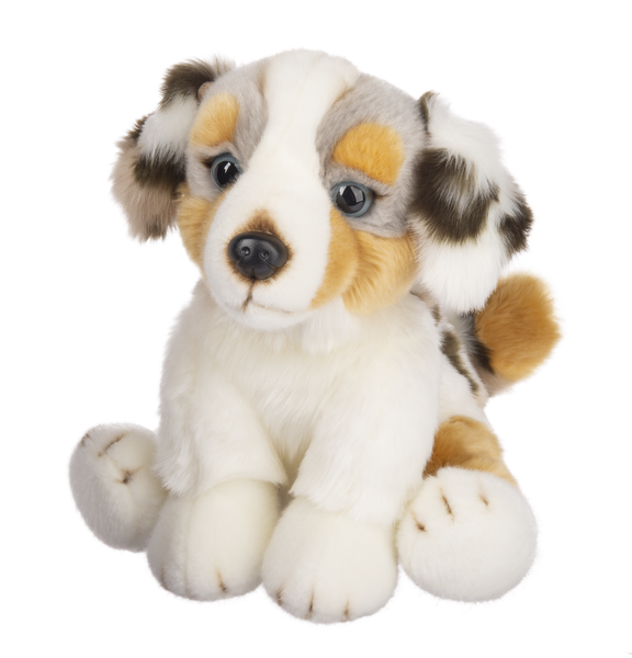 Australian Shepherd stuffy from Ganz on a white background