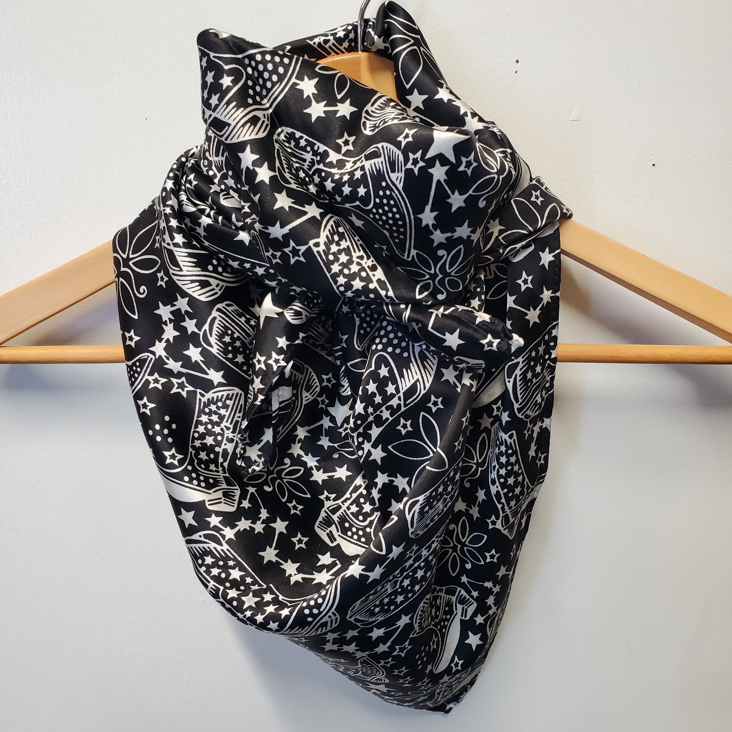 Black Cowboy Boot Print Wild Rag by M&F®