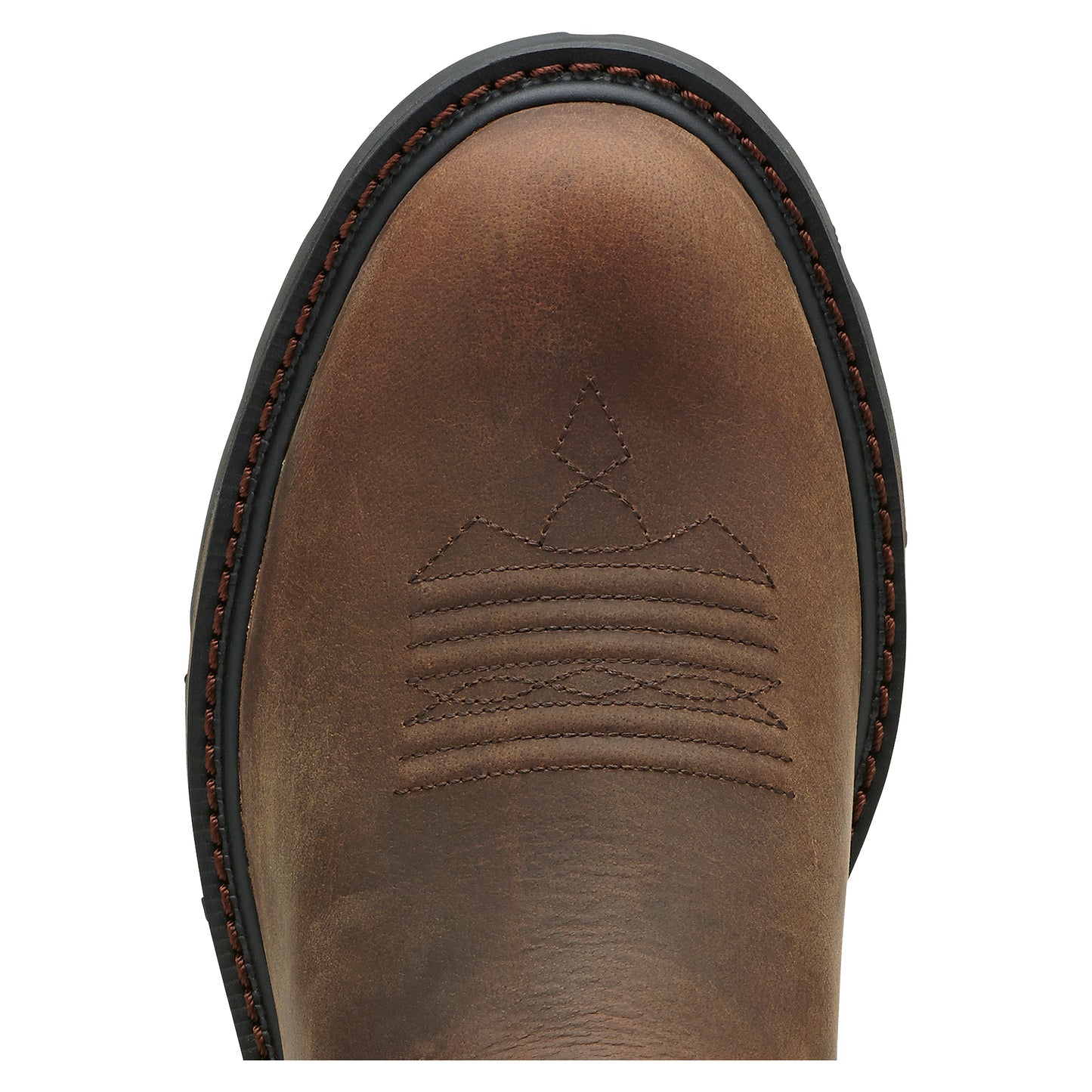 a round toe of a cowboy boot