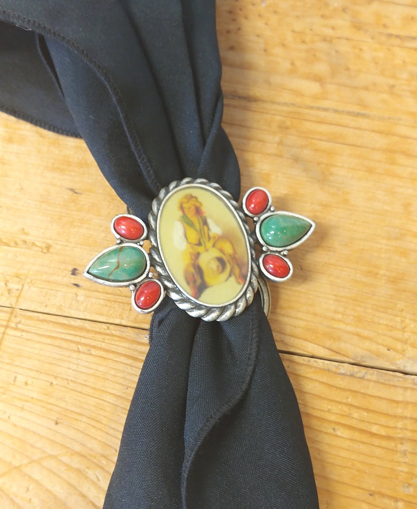 Retro Oval Cowgirl Scarf Slide by Montana Silversmith