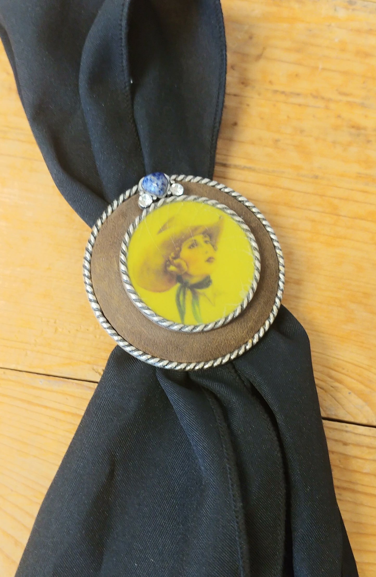 Retro Round Cowgirl Scarf Slide by Montana Silversmith