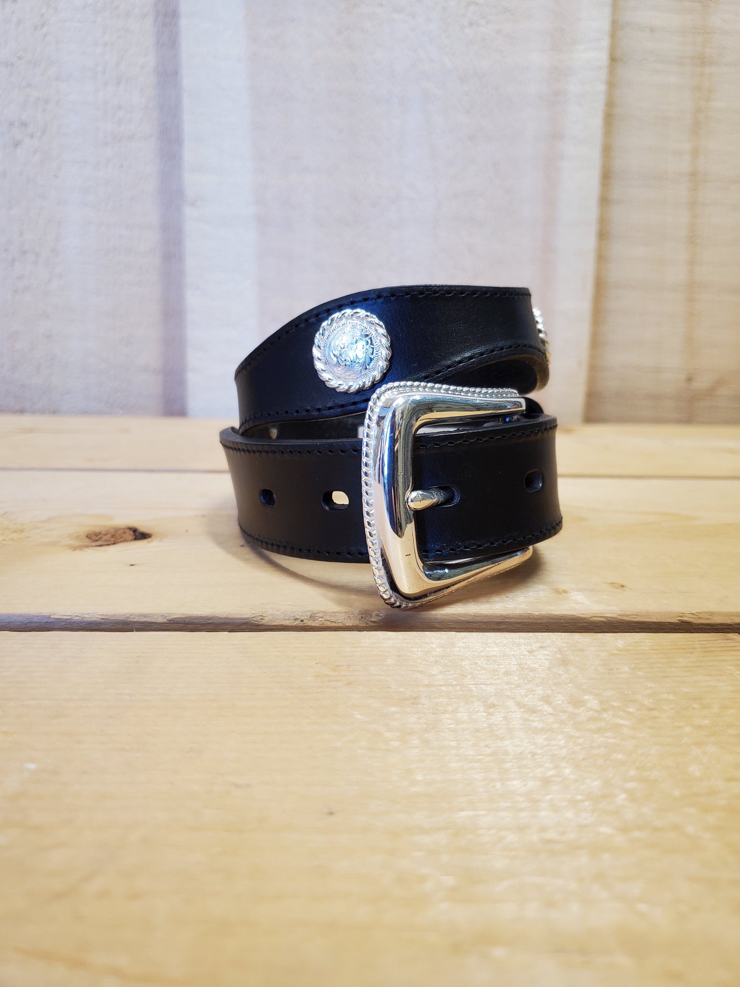 Black Scalloped & Concho Youth Belt by Nocona