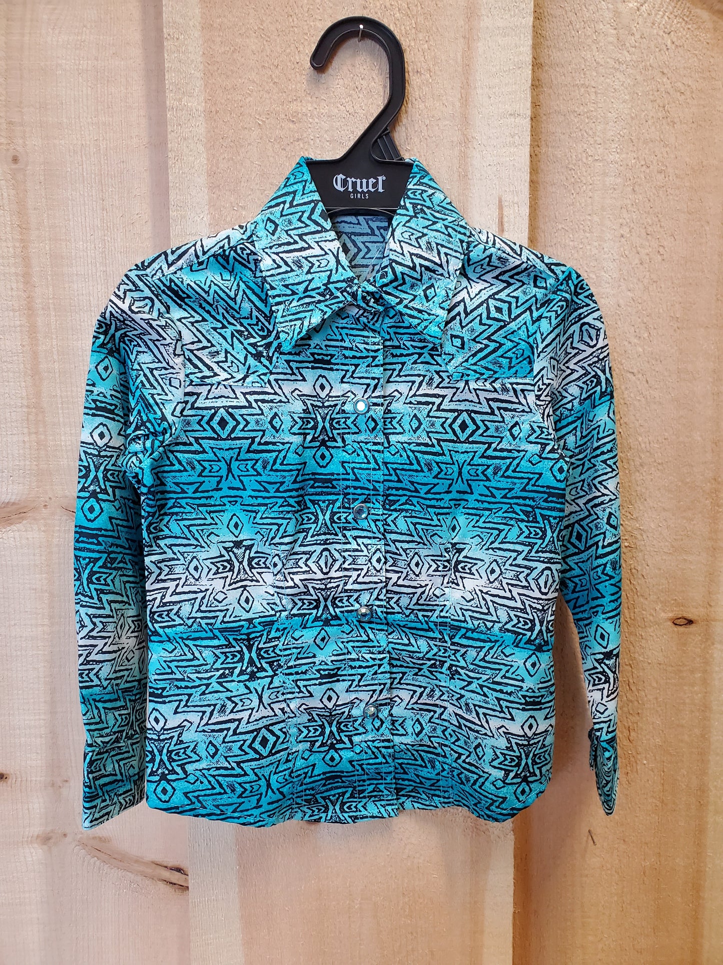 Turquoise Aztec Toddler Girl's Shirt by Cruel Girl