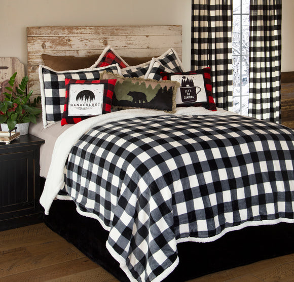 'Lumberjack Black' Plush Queen Bedding Set by Carsten's Inc.®