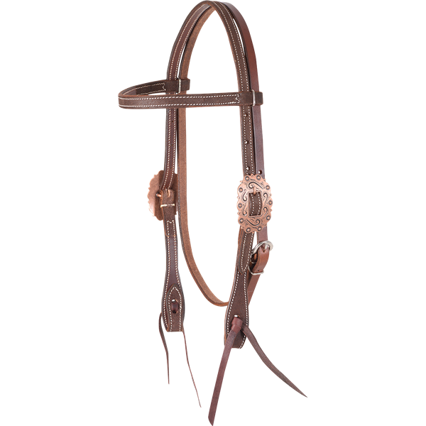 Chocolate Browband Headstall with Copper Buckles by Martin Saddlery®