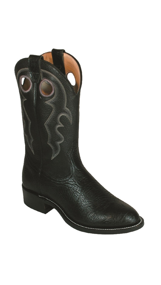 Black Boulet cowboy boot on a white background