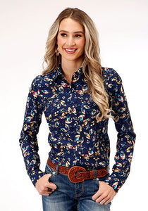 Navy Feather Women's Shirt by Roper®