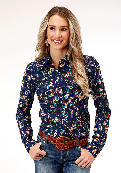 Navy Feather Women's Shirt by Roper®