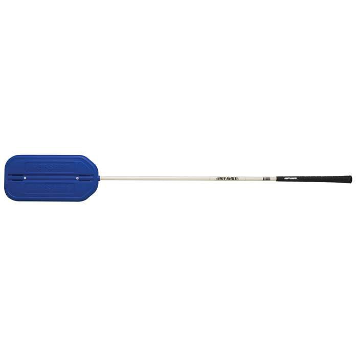 Blue paddle with a white shaft on a white background