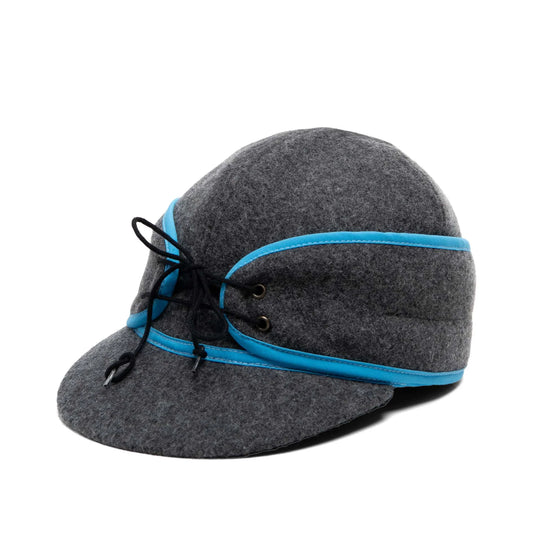 Grey & Blue Ladies Railroad Cap by Crown Cap®