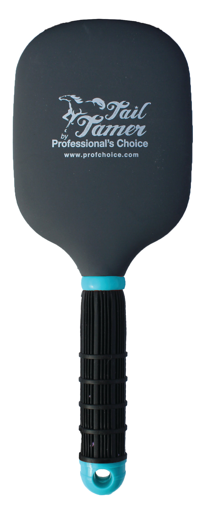 the back of a mod paddle brush on a white background
