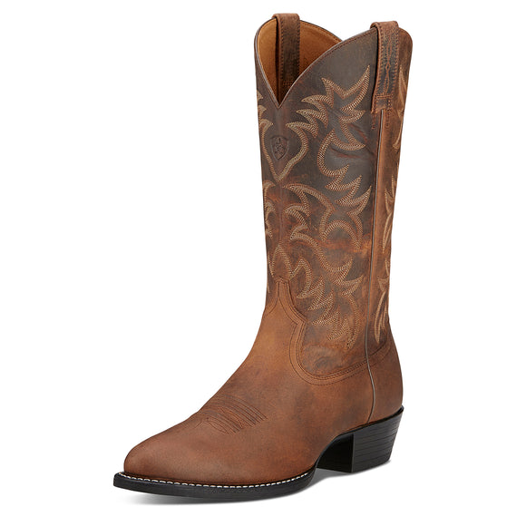 Distressed Brown Heritage Western R Toe Men's Boot by Ariat®
