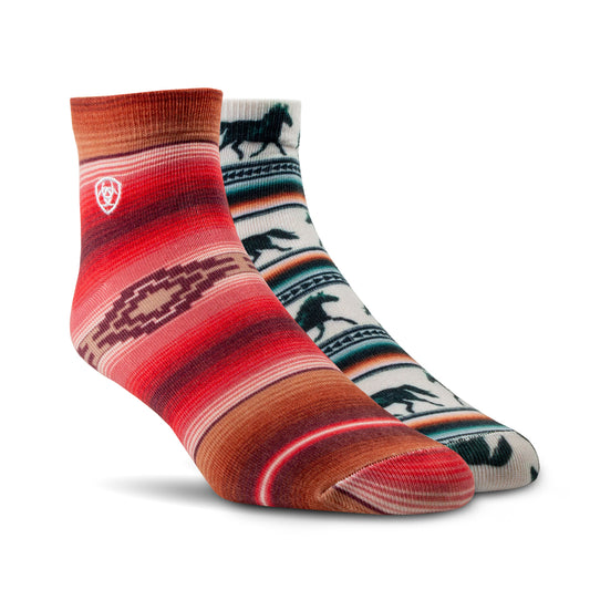 2 Pack - Horse Serape Ankle Socks by Ariat®