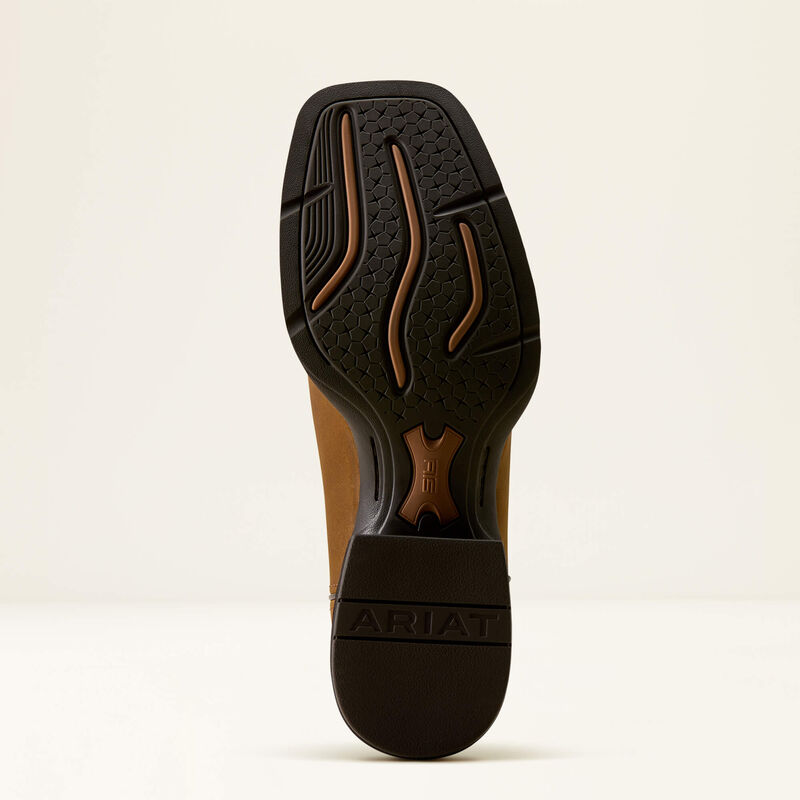Rubber sole of an Arait boot on a white background