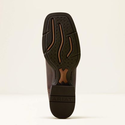 Rubber sole of an Ariat boot on a white background