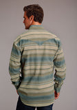 Tan Stripe Flannel Men's Shirt by Stetson®