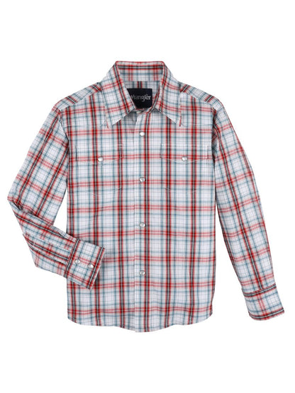 Red and Navy Plaid Boy's Shirt by Wrangler®